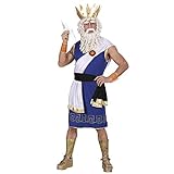 Widmann - Kostüm Zeus, mit Tunika, Gürtel, Band , Armbänder, Krone...