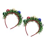 ABOOFAN 2 Stück Weihnachts-Haarreifen mit bunten Christbaumkugeln,...
