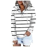 TWIFER Women Top Winter Casual-Knopf-Taschendruck Zeichenkette...