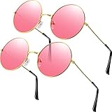 2 Stück Brille Rosa Runde Hippie Brille Retro Hippie Brille Hippie...