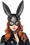 Ulalaza Frauen Bunny Mask Kostüm Black Rabbit Half Mask für...