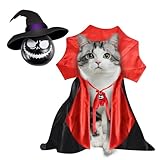 Fosoloni Halloween Hunde Katzen Costume Halloween Pet Cape and Hat,...