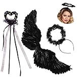 60CM,Engel Flügel,Weiße Engelsflügel Deko mit heiligenschein und...