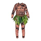 Naisidier Halloween Moana Maui Tattoo Anzüge Erwachsener 3pcs Herren...
