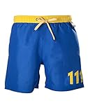 Fallout 4 Men's Vault 111 Swimming Shorts Trunks - Large | Blue/Yellow