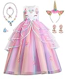 TOLOYE Prinzessin Kleid Mädchen, Einhorn Kostüm Kinder Mädchen...