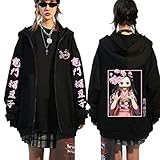 Anime Demon Slayer Nezuko Zip Up Hoodie Kamado Tanjirou Pullover...