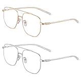 ACWOO Blaulichtfilter Brille, 2er-Set Polygon Anti Blaulicht Gaming...
