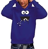 Coole-Fun-T-Shirts Cookie Monster Hoodie Sweatshirt mit Kapuze blau,...