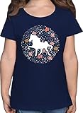 T-Shirt Mädchen - Pferde Pferd - Pferd mit Blumen - 152 (12/13 Jahre)...