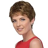 Creamily Perücke Braun Kurze Perücke Pixie für Damen Synthetische...