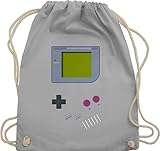 Turnbeutel Rucksack - Nerd Geschenke - Gameboy - Unisize - Hellgrau -...