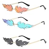 Smavles Sonnenbrille Flammenform 3 Stück Welle Sonnenbrille Party...