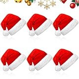 Shengruili Weihnachtsmütze,6 Stück Plüsche Weihnachtsmann...