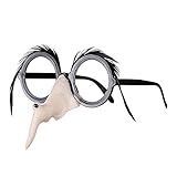 Widmann 1943W - Brille mit Hexennase und Augenbrauen aus schwarzen...