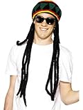 Rasta-Mütze Mehrfarbig mit Dreadlocks, One Size