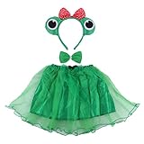 BESTOYARD 3 STÜCKE Frosch Kostüm Tutu Rock Set Stirnband Prinz...
