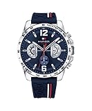 Tommy Hilfiger Unisex Multi Zifferblatt Quarz Uhr mit Silikon Armband...