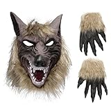 SAFIGLE Halloween- Werwolf- Kostüm- Set Wolfskopfmaske Und...