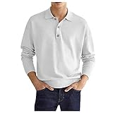 Langarmshirt Herren, Poloshirts Herren Basic Langarm Baumwolle...