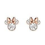 Minnie Mouse Ohrringe mit Steinbesatz, Silber und Rotgold,...