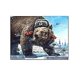 QITEX Wanddeko Schlafzimmer Gemälde Poster Gruseliger Bär trägt...