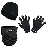 JAKO Mütze + Schal + Handschuh Winter Set C1299 Schwarz 9