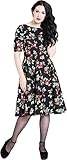 Hell Bunny Damen Kleid Cherie Vintage Kirschen Swing Dress Schwarz L