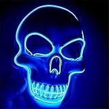 Tibroni Halloween Maske, Led Skelett Maske leuchten Maske gruseligsten...
