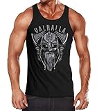 Neverless® Herren Tank-Top Aufdruck Valhalla Wikinger Helm Viking...