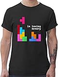 Nerd Geschenke - Tetris in Loving Memory - M - Schwarz - Gaming Shirt...