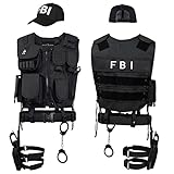 Black Snake® SWAT FBI Police Security Kostüm inkl. Einsatzweste,...