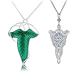 HJYZY 2 Stück Damen Halskette Arwen Evenstar Kette Anhänger Elfen...