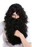 WIG ME UP - 46-A+B-ZA103 Perücke und Bart Set Deluxe Knecht Ruprecht...