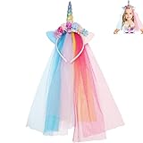 Einhorn Haarreif Mädchen mit Tüll, Mädchen Einhorn Haarreif...