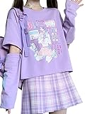 YINGKE Damen Anime Manga Sweatshirt Kawaii Mädchen Gótica Y2K E-Girl...