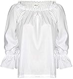 Foxxeo Piratenbluse für Damen Piratenhemd weiß Mittelalter Bluse...