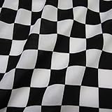Meterware Stoff Baumwolle Zielflagge Formel 1 Schachbrett Carrera...