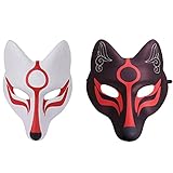 TENDYCOCO 2 Stücke Fuchs Japanische Kitsune Maske Tier Cosplay Maske...