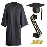 Formemory 2023 Abschluss Talar mit Abschluss Hut, 4pcs Graduation Robe...