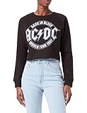 AC/DC Damen Tour Emblem Cropped Sweatshirt, Schwarz (Black Blk), L
