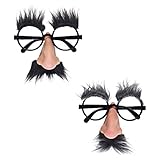 Amakando Lustige Opa-Brille mit Nase, Schnurrbart und...