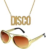 jerbro 2er Fette Gangster Kette & Brille Gold 70er 80er 90er Hustler...