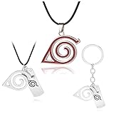 3 PCS Naruto Kette, Naruto Schlüsselanhänger, Naruto Schmuck mit...