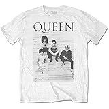 Queen Group Band Stairs Offizielles T-Shirt Weiß Gr. L, weiß
