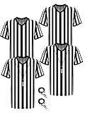 Sintege 4er Pack Schwarz Weiß Gestreiftes Schiedsrichter Hemd mit...