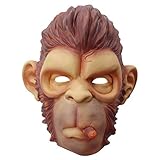 VALICLUD Lustige Smoking Monkey Head Maske Latex Vollmaske Party Prop...