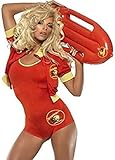 Smiffys, Damen Baywatch Rettungsschwimmerin Kostüm, Bodysuit, Jacke...