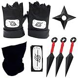 UINKI Anime Kakashi Cosplay Zubehör, Schwarzes Konoha Naruto...