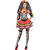 Amscam 844642-55 - Erwachsenenkostüm Tag der Toten Senorita, Kleid,...